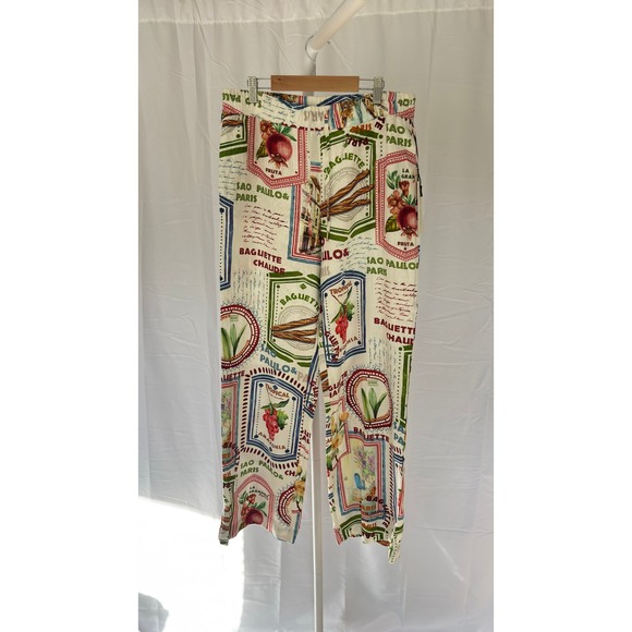 NWT Rachel‎ Zoe Paris Sao Paulo Baguette Print Wide Leg Pants Size M - Picture 3 of 10